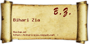 Bihari Zia névjegykártya